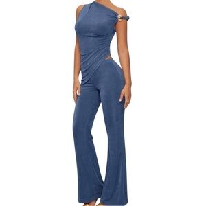 Off The Shoulder Two Piece Set with Gold Accent